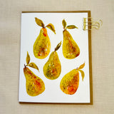 Fruits of Summer Notecard Boxed Set of 9-A2 4.25x5.5" Greeting Cards, Pears, Mangos, Strawberries