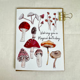 Wishing you a Magical Birthday - Mushrooms A2 4.25x5.5" Greeting Cards