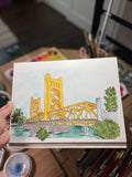 Original Illustration Commission-Watercolor and Ink Building or Destination Painting by Tonja Wilcox- DEPOSIT