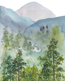 Misty Morning- Mountain, Trees  Forest Giclee Art Print