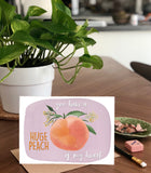 Huge Peach of my Heart, Fruit Pun Love Valentine's Day- A2 Greeting Card