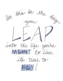 Congrats, Leap and Fly- A2 Greeting Card- Congratulations, Graduation