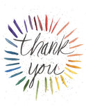 Thank You, Rainbow Burst- A2 Greeting Card