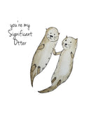 Significant Otter- Love Pun A2 Greeting Card