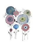 MCM Doodle Flowers- Giclee Art Print