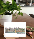 3D Sacramento California Skyline-  A7 Greeting Card/ 5x7 Art Print