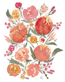Mixed Floral No. 7 Sunburst Peonies Orange Flowers Giclee Art Print