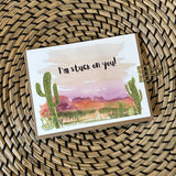 Stuck on You- A2 5.5 x 4.25" Greeting Card- Arizona landscape w/ saguaro cacti