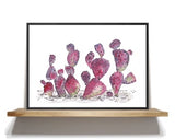 Prickly Pear Cacti, Rainbow Cactus Art Print