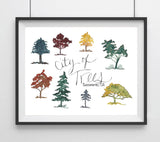 City of Trees Version 2 Sacramento, CA Art Print