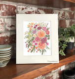 Floral No. 9 Nosegay Bouquet Flowers Giclee Art Print