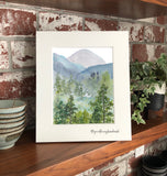 Misty Morning- Mountain, Trees  Forest Giclee Art Print