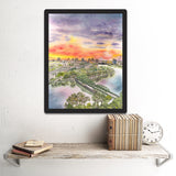Sacramento, CA-Jibboom Street Bridge View, Giclee Art Print