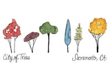 City of Trees, Sacramento CA, original Version A7 Greeting Card/ 5x7 Art Print