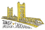 Tower Bridge, Sacramento California -  A7 Greeting Card/ 5x7 Art Print