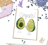 Congrats Avocado With Seed Baby- A2 Greeting Card