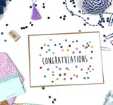 Congratulations, Colorful Dots- A2 Greeting Card