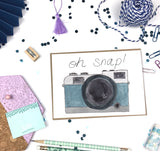 Oh Snap, Retro Camera Pun Fun- A2 Greeting Card