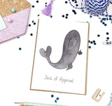 Seal of Approval- Thumbs Up Pun - A2 Greeting Card