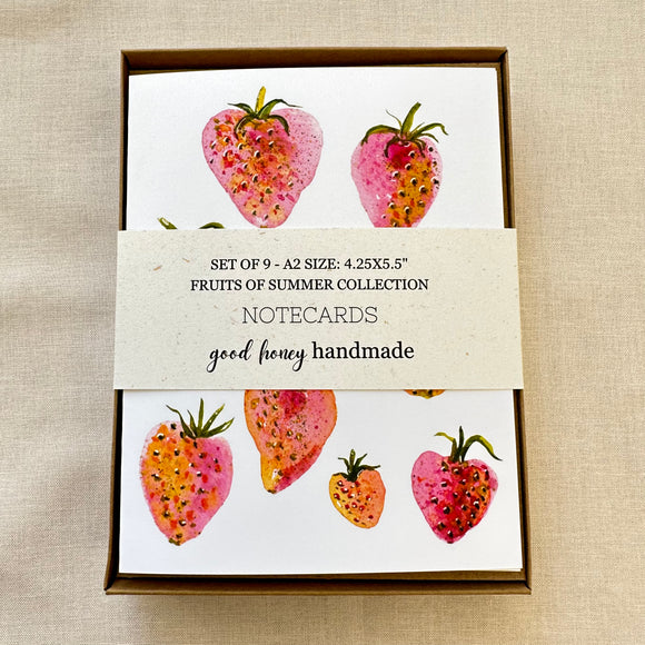 Fruits of Summer Notecard Boxed Set of 9-A2 4.25x5.5