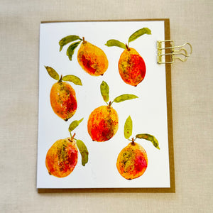 Summer Mangos Notecard -Fruits of Summer Collection A2 4.25x5.5" Greeting Cards