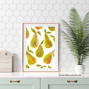 Perfect Pears Giclee Art Print - Fruits of Summer Collection- July 2023