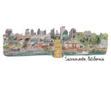 3D Sacramento California Skyline-  A7 Greeting Card/ 5x7 Art Print