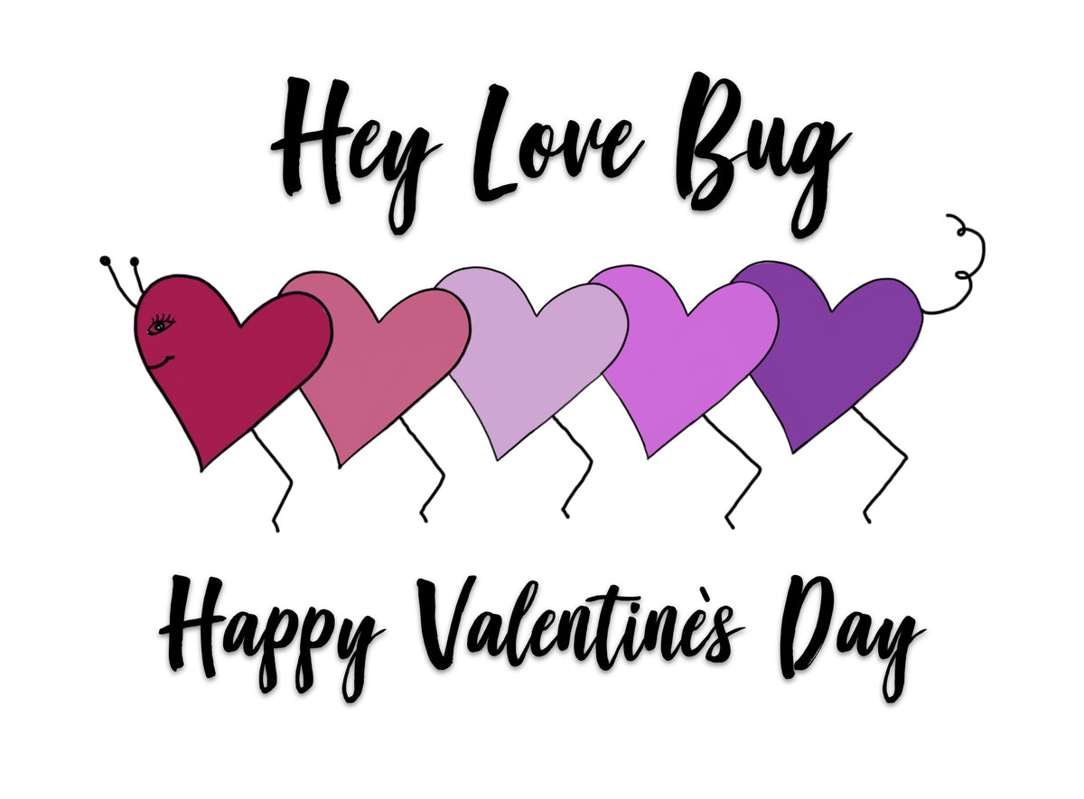 Hey Love Bug Valentine's Day- A2 Greeting Card – Good Honey Handmade by ...