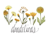 Classic Gold Dandelions- Giclee Art Print