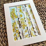 1/5/23 $5- Golden Sierra Aspen Trees-Day 5-2 4x6- Original Watercolor Painting Daily Challenge