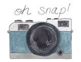 Oh Snap, Retro Camera Pun Fun- A2 Greeting Card