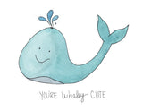 Whaley Cute- Love Pun- A2 Greeting Card