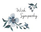 Sincere Sympathy, Burgundy Florals- A2 Greeting Card