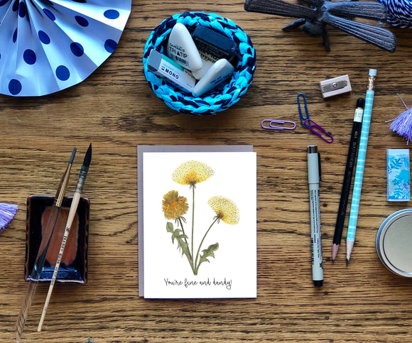Fine and Dandy- Dandelion A2 Greeting Card