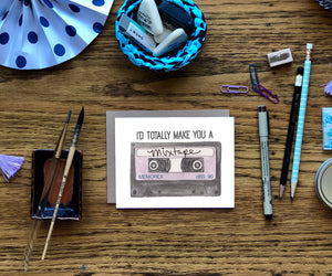 Mixtape- Retro Cassette Tape A2 Greeting Card