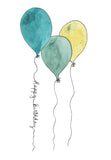 Happy Birthday, Balloon Trio- A2 Greeting Card