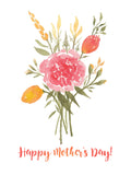 Mother's Day Vermilion Rose Bouquet, A2 Greeting Card