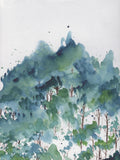 Teal Wintery Forest Hillside- Giclee Art Print