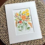 1/4/23 $4- Orange and Yellow Florals Day 4-2 5x7- Original Watercolor Painting Daily Challenge