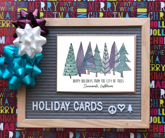 City of Trees Holiday Sacramento CA -A2 Holiday/ Christmas Greeting Card