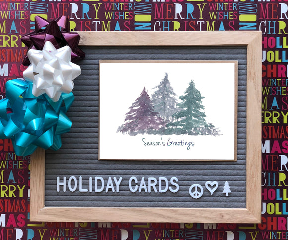 Season’s Greetings Forest Trees-A2 Holiday/ Christmas Greeting Card