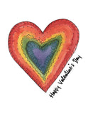 Rainbow Heart, Valentine's Day- A2 Greeting Card