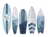 Sealife Series, Blue Surfboards- Art Print