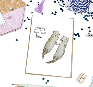 Significant Otter- Love Pun A2 Greeting Card
