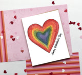 Rainbow Heart, Valentine's Day- A2 Greeting Card