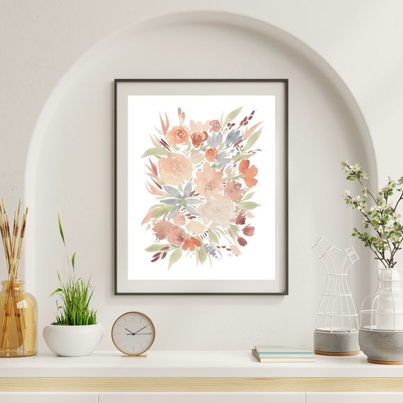 Mixed Floral Ocean Color Inspired No. 10- Giclee Art Print