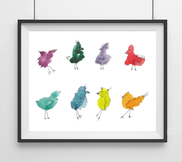 Doodle Birds (West Side Birds)- Giclee Art Print