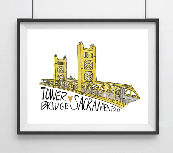 Tower Bridge, Sacramento, CA Art Print
